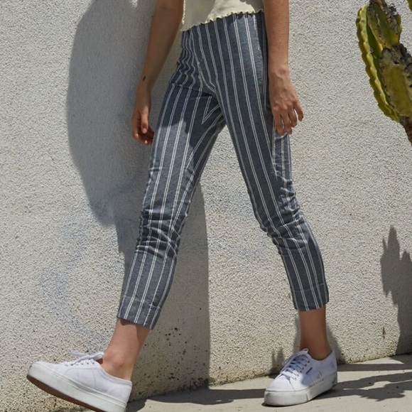 Brandy Melville Pants - Brandy Melville • Gray/White Striped Tilden Pants